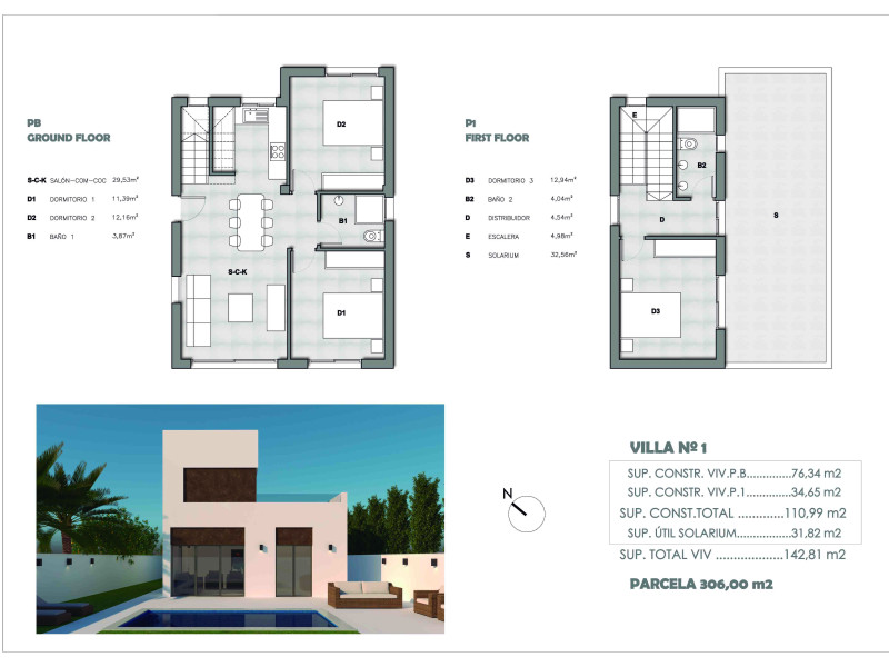 Villa en venta en Rojales zona 03170