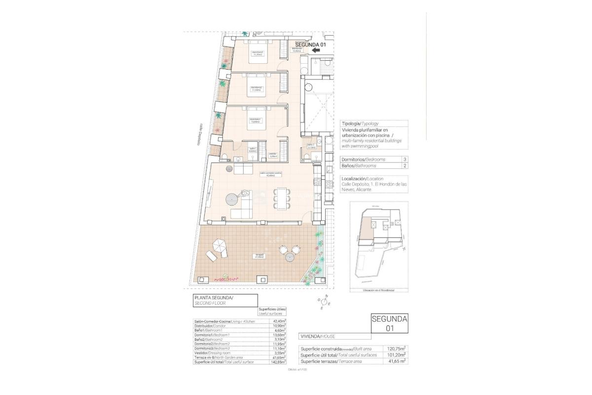 Piso en venta en Hondón de las Nieves zona 03688