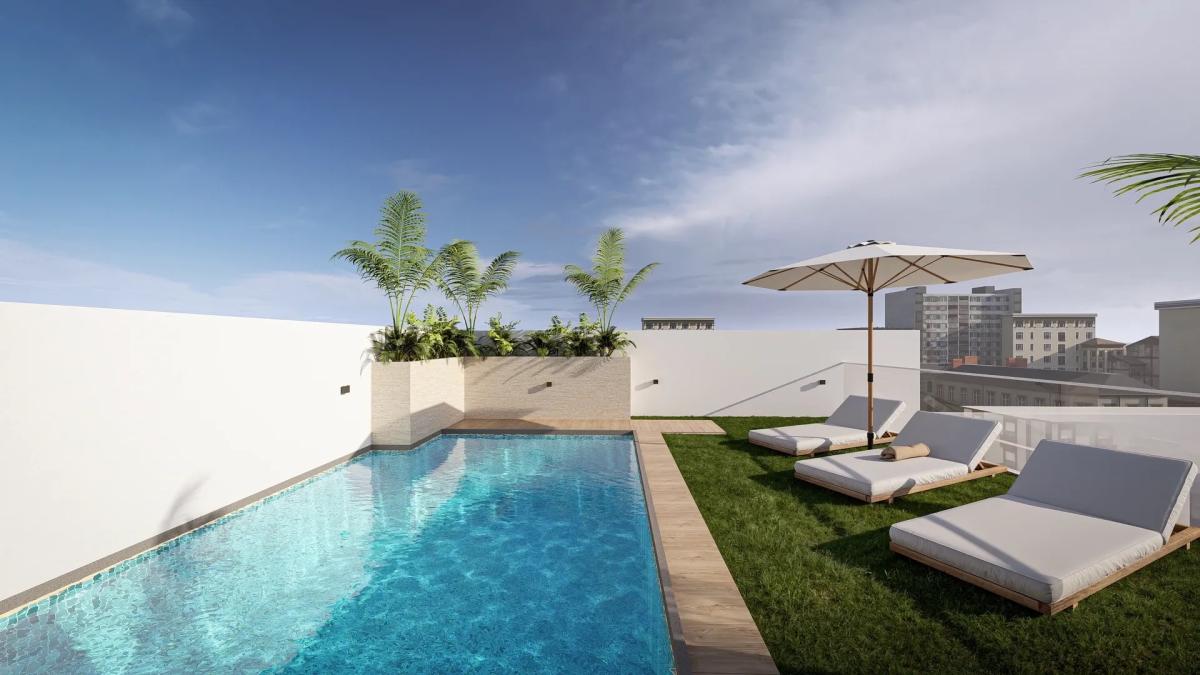 Modern Appartement 1 Slaapkamer Torrevieja met Zwembad en Solarium