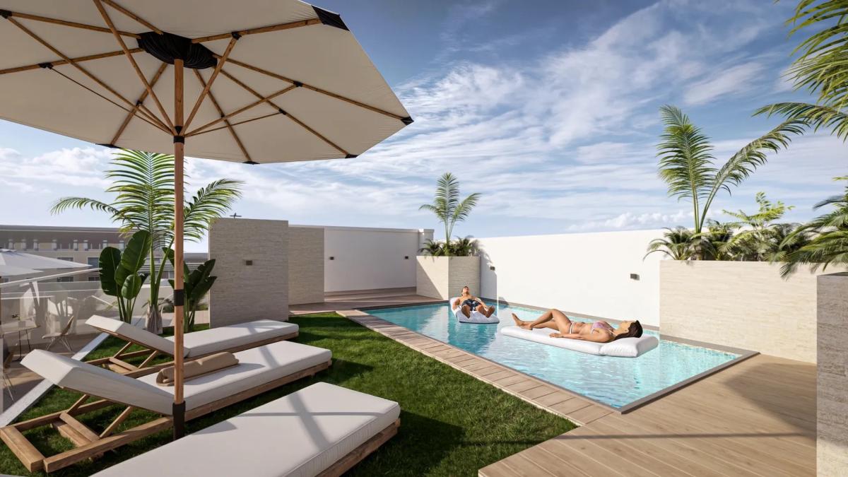 Modern Appartement 1 Slaapkamer Torrevieja met Zwembad en Solarium