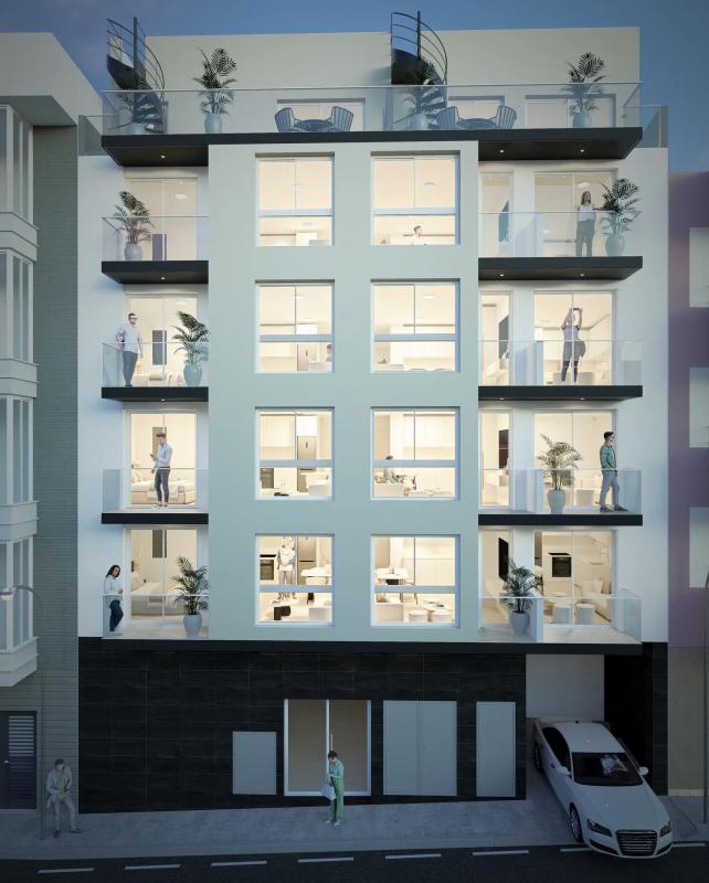 Modern Appartement 1 Slaapkamer Torrevieja met Zwembad en Solarium