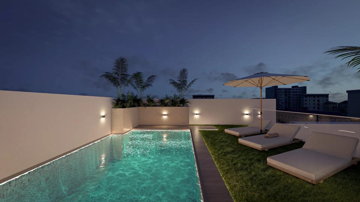 Modern Appartement 1 Slaapkamer Torrevieja met Zwembad en Solarium